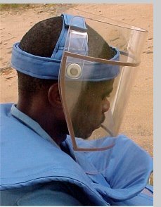 visor being worn in the field